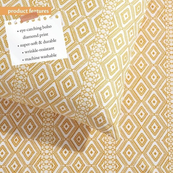 🆕King Bed Sheet Cream Medium Weight Matching Pillowcases Soft & Wrinkle Bed Set - Picture 3 of 6